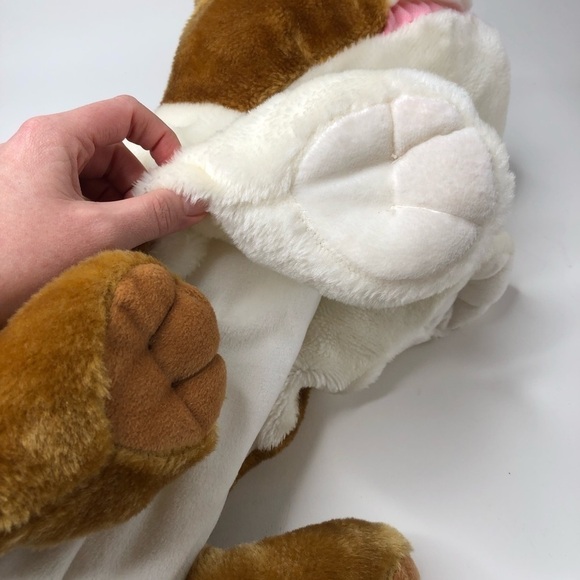 VINTAGE Kellytoy Tan White Bulldog Plush Stuffed Dog Animal Plushie Kids Stuffie - Picture 8 of 14